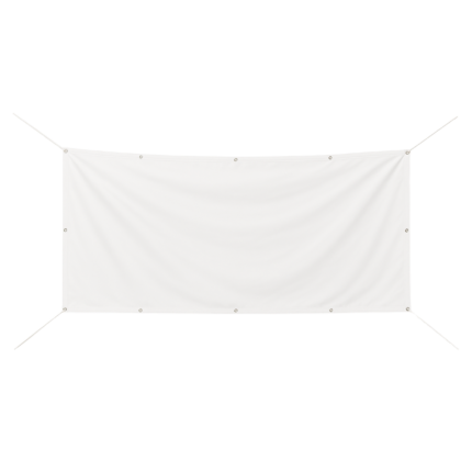 Hvidt PVC banner 400x100 cm til studentervogn – Nicedrive