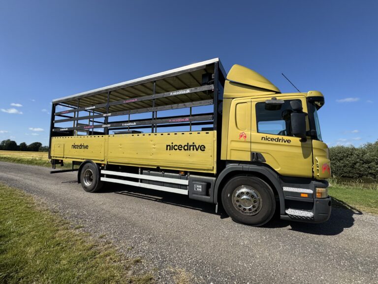 Studentervogn fra Nicedrive, model ‘Gold Party’, klar til studenterkørsel til en billig pris, ideel til festlig transport af studenter på en solrig dag